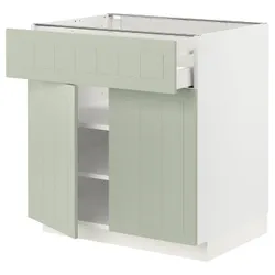 IKEA METOD / MAXIMERA(794.875.45) Нижний ящик шкафа/2 двери, белый/Стенсунд светло-зеленый