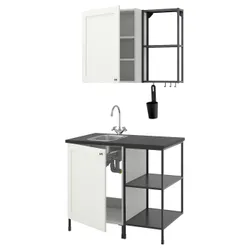 IKEA ENHET(894.809.25) кухня, антрацит/біла рамка