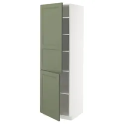 IKEA METOD(295.173.90) Высокий шкаф с полками/2drz, Biały/Axstad Greya -green