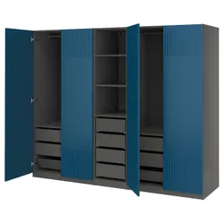 IKEA PAX / FYRUDDEN(395.817.43) Комбінація гардеробу, темно -сірий/синій