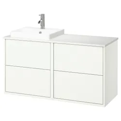 IKEA HAVBÄCK / ORRSJÖN(895.285.07) шкаф для умывальника/умывальник/смеситель, белый/имитация белого мрамора