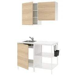 IKEA ENHET (993.371.02) кухня, білий / імітація дуб
