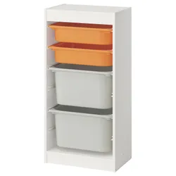 IKEA TROFAST(595.751.90) Полка с контейнерами, Белый светлый оранжевый/серый