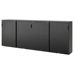 IKEA GALANT(692.856.18) комбинация с раздвижными дверями, Ясеневый шпон, тонированный в черный цвет