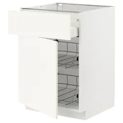 IKEA METOD / MAXIMERA(095.071.89) нижня шафа/кошик для сміття/шухляди/дверцята, білий/Вальстена білий