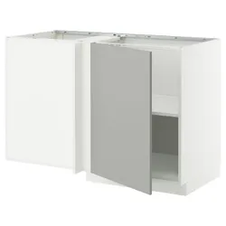 IKEA METOD(995.850.26) Угловой шкаф с полкой, Biały/Havstorp Light Grey
