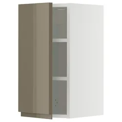 IKEA METOD(395.767.65) настінна шафа з полками, білий/Voxtorp Gloss Dark -brown