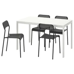 IKEA MELLTORP / ADDE(791.614.86) стол и 4 стула, белый черный