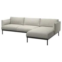 IKEA ÄPPLARYD (094.180.51) 3-місний диван з шезлонгом, Лейде світло-сірий