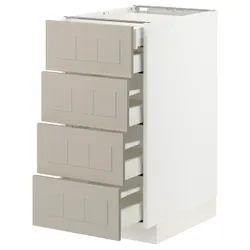 IKEA METOD / MAXIMERA (594.080.59) sza stj 4fr / 2n / 3wd, білий / Stensund beige