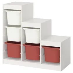 IKEA TROFAST(695.733.98) Полка с контейнерами, Белый/красный белый