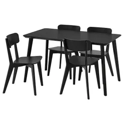IKEA LISABO / LISABO (193.855.35) стол и 4 стула, черный / черный