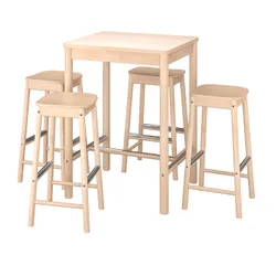 IKEA RÖNNINGE / RÖNNINGE(094.423.05) барный стол + 4 барных стула, береза / береза