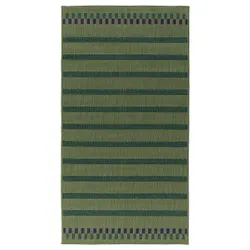 IKEA KORSNING(005.532.32) гладкий тканий килим для дому/зовні, зелено-фіолетовий/смугастий