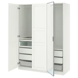 IKEA PAX / KAMMARTORP/TYSSEDAL(495.725.59) Комбинация гардероба, Белое/белое зеркало
