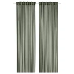 IKEA STENFRÖ(505.949.04) Штори, 2 шт., на стрічці/зеленому