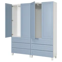 IKEA PLATSA(295.556.69) Гардероб 4 двери+6 ящиков, Biały/Sannidal Blue