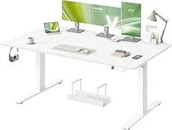 Электрический стол VASAGLE с регулируемой высотой, 160 x 80 см, с портом USB-C, электрической подставкой, напоминанием о сидячем
