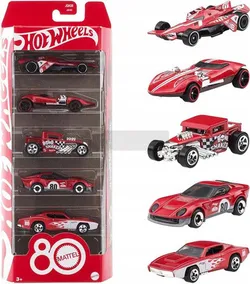 Набір з 5 машинок Hot Wheels, 80-та річниця Mattel, JGK08