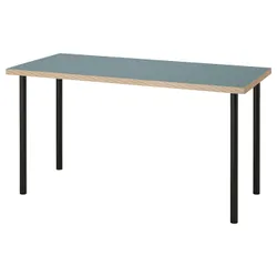 IKEA LAGKAPTEN / ADILS(595.234.55) рабочий стол, серо-бирюзовый/черный