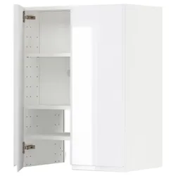 IKEA METOD(095.045.48) шафа з витяжкою та полицею/дверями, білий/Воксторп глянсовий/білий