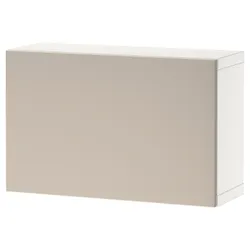 IKEA BESTÅ(694.249.59) шафа з дверима, білий / Lappviken світло-сірий / бежевий