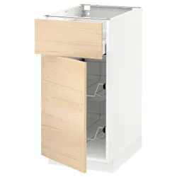 IKEA METOD / MAXIMERA(394.633.44) stj шафа / корзина др / ящик / двері, білий / Askersund світлий попелястий малюнок