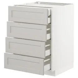 IKEA METOD / MAXIMERA(492.743.19) sz stj 4fr / 2n / 3wd, білий / Lerhyttan світло-сірий