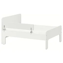 IKEA SLÄKT / NATTAPA(595.638.99) регульований каркас ліжка із захистом поперечини + дно ліжка, білий