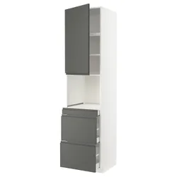 IKEA METOD / MAXIMERA(094.672.87) отсек для микро комбинированных дверей / 3 двери, белый/Воксторп темно-серый