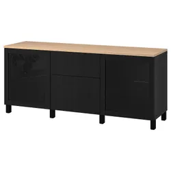 IKEA BESTÅ(194.404.62) комбинация с выдвижными ящиками, Синдвик черный/Лаппвикен/Стуббарп черно-коричневый