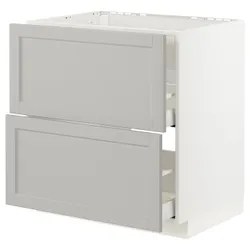 IKEA METOD / MAXIMERA(393.356.48) стояча шафа / витяжка з ящиками, білий/Lerhyttan світло-сірий
