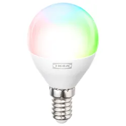 IKEA KAJPLATS(406.085.72) Светодиодная лампа E14 806 люмен., умный цветной и белый спектр/сфера/молочно-белый