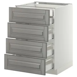 IKEA METOD / MAXIMERA(799.139.91) sz stj 4fr / 2n / 3wd, білий / Bodbyn сірий