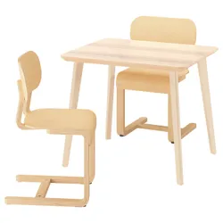 IKEA LISABO / LYCKAN(995.902.59) Стол и 2 стула, Jesionowa Veener/Okl Birch
