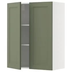 IKEA METOD(595.187.60) Настенный шкаф с полками/2 двери, Biały/Axstad Greya -green