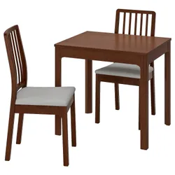 IKEA EKEDALEN / EKEDALEN(192.968.79) стол и 2 стула, коричневый / Оррста светло-серый