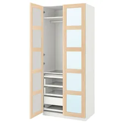 IKEA PAX / BERGSBO(295.011.91) Комбинация гардероба, Имитация белого/зеркального окрашенного дуба