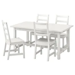 IKEA NORDVIKEN / NORDVIKEN(493.051.65) стол и 4 стула, белый / белый