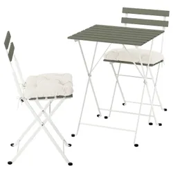 IKEA TÄRNÖ(195.753.47) Таблица+2 стула, снаружи, белый/зеленый склад/склад ярко -серый