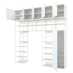 IKEA PLATSA(494.369.20) шкаф 6 дверей, белый STRAUMEN зеркальное стекло/FONNES белый