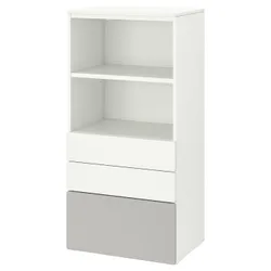 IKEA SMÅSTAD / PLATSA(794.205.26) стойка, белый серый / с 3 ящиками