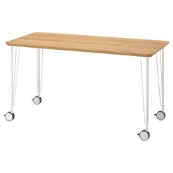 IKEA ANFALLARE / KRILLE(894.177.07) письмовий стіл, бамбук / білий