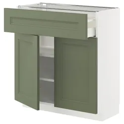IKEA METOD / MAXIMERA(995.180.08) Шаст STJ SZUF/2 DRZ, Biały/Axstad Greya -green