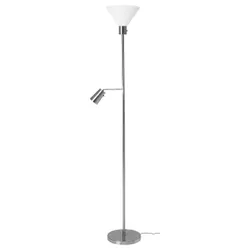 IKEA FLUGBO Підлогова лампа / лампа для читання, нікельована (805.083.06)