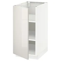 IKEA METOD(094.682.39) шкаф ст/полки, белый / Рингхульт светло-серый