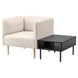 IKEA LILLEHEM(595.697.40) крісло та стіл, Vissle бежевий/дерево