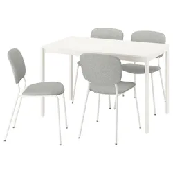 IKEA VIHALS / VIHALS(895.899.54) Стол и 4 стула, Белый/белый тибблби бежевый