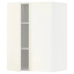 IKEA METOD(495.072.72) навісна шафа з полицями/2 двері, білий/Вальстена білий