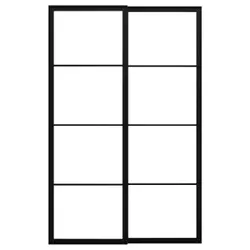 IKEA PAX(204.581.87) корпус раздвижной двери с гидами, черный